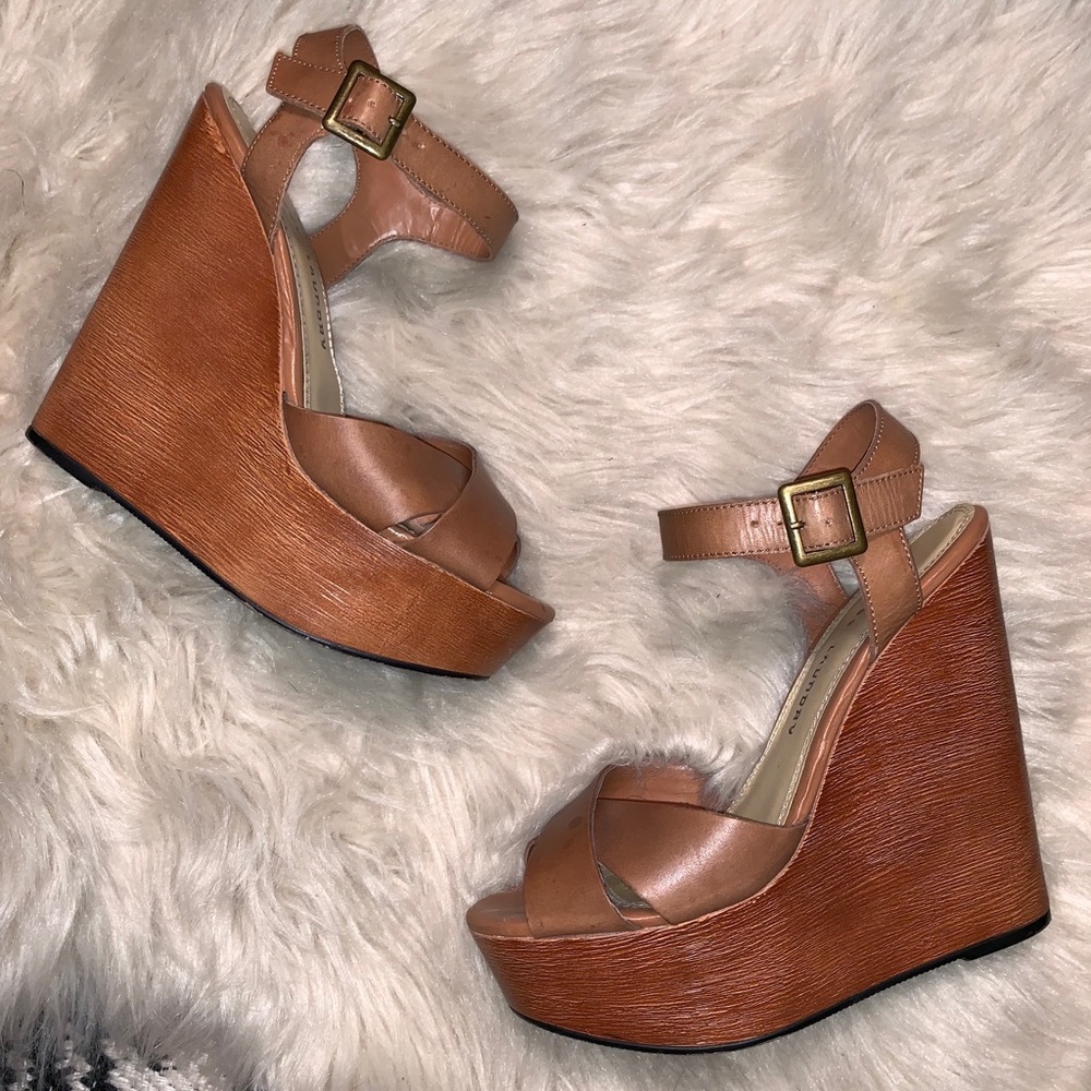 Chinese Laundry Strappy Leather Wedge